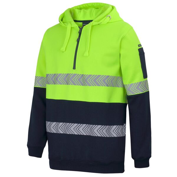 JB's Hi Vis (D+N) Half Zip Segmented Tape Hoodie Thumbnail
