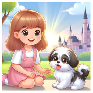 Puppy Love Delight - Stainless Bottle with Straw Top Design