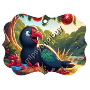 Festive Wilderness - Pukeko - Benelux Natural Wood Ornament  - Benelux Aluminium Ornament Design