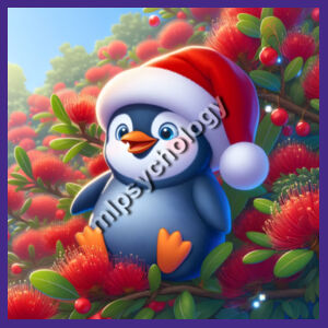 Festive Wilderness - Little Blue Penguin - Cloke Kids Outline Tee Design