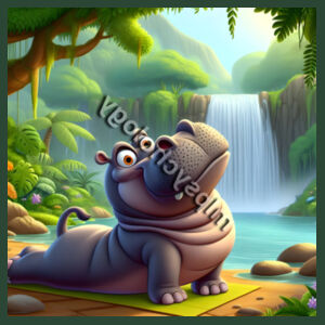 Peaceful Pose – Wild Serenity in Every Stretch -Hippo - Biz Collection Ladies Ice Tee Design