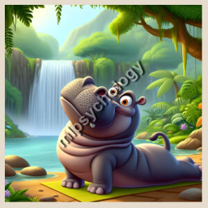 Peaceful Pose – Wild Serenity in Every Stretch -Hippo - Heavy Duty Canvas Tote Bag Design