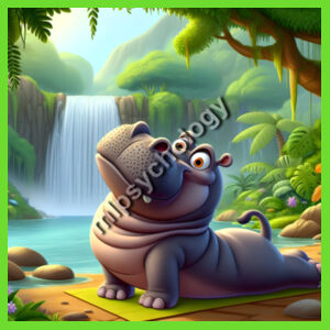 Peaceful Pose – Wild Serenity in Every Stretch -Hippo - Tote Bag Design