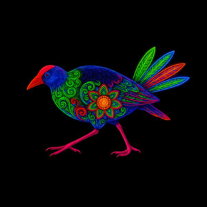 Pukeko Mandala - AS Colour Womens Maple V Neck Tee Design