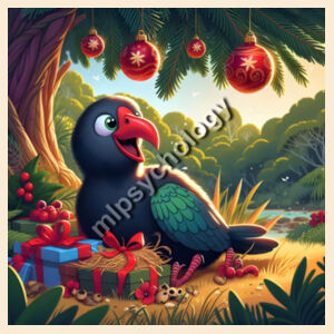 Festive Wilderness - Pukeko  - Large Natural Canvas Santa Sack Design