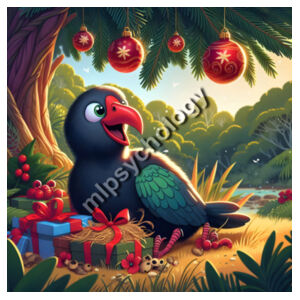 Festive Wilderness - Pukeko  - Large White Canvas Santa Sack Design