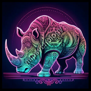 Rhino Mandala (pink) -  AS Colour Womens Mali Tee - Biz Collection Ladies Ice Tee Design