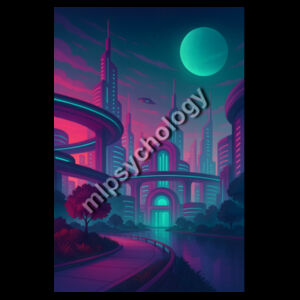 Futuristic World (Pink/Blue Hues) - AS Colour Womens Mali Racerback Singlet Design