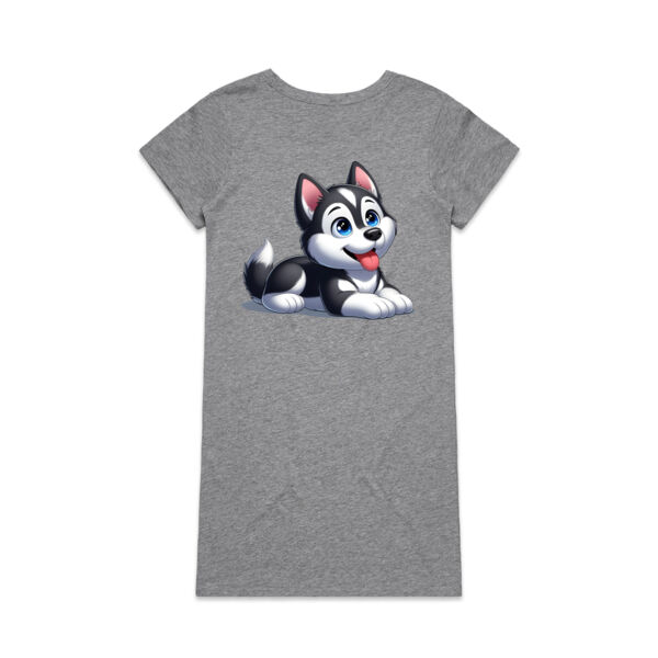 Husky Puppy Delight - AS Colour Womens Mika Organic Short Sleeved Dress Thumbnail