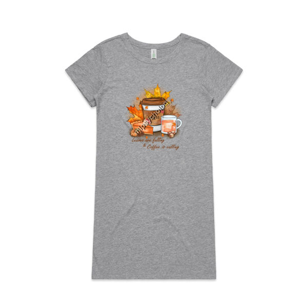 Fall in Love with Coffee - AS Colour Womens Mika Organic Short Sleeved Dress Thumbnail