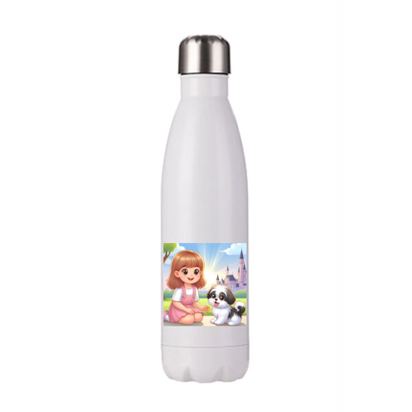 Puppy Love Delight - Stainless Bottle with Straw Top Thumbnail