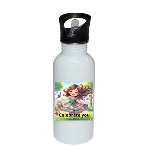 Freedom in Motion - Stainless Bottle with Straw Top 2 Thumbnail