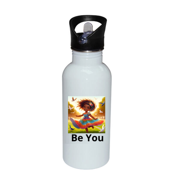 Be You - Girl - Stainless Bottle with Straw Top Thumbnail