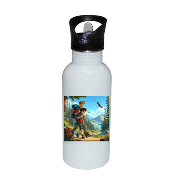 Adventure Awaits  - Stainless Bottle with Straw Top Thumbnail