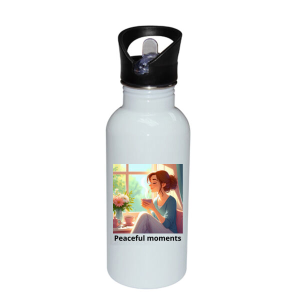 Peaceful Moments - Stainless Bottle with Straw Top Thumbnail