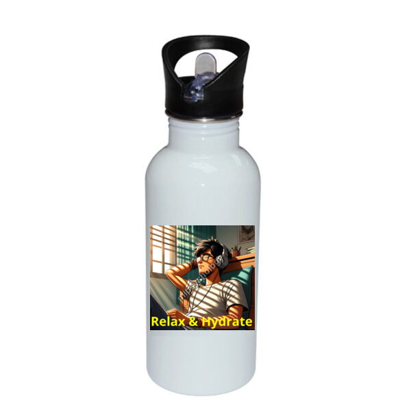 Chill Vibes - Stainless Bottle with Straw Top Thumbnail