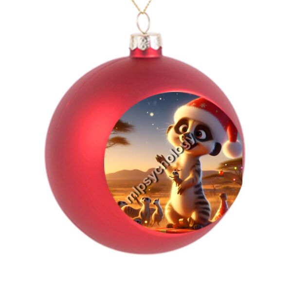 Festive Wilderness - Meerkat - Christmas Ball Ornament Thumbnail