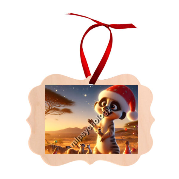 Festive Wilderness - Meerkat - Benelux Natural Wood Ornament Thumbnail