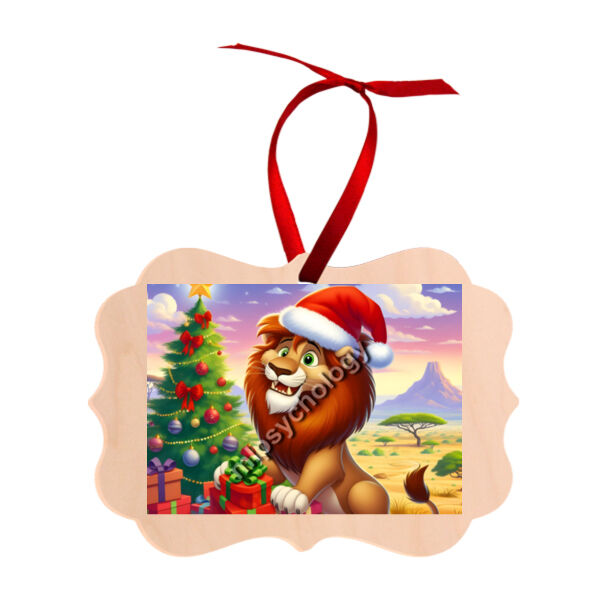 Festive Wilderness -Lion - Benelux Natural Wood Ornament Thumbnail