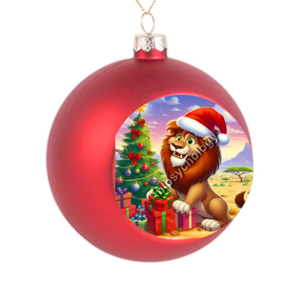 Festive Wilderness - Lion - Christmas Ball Ornament Thumbnail
