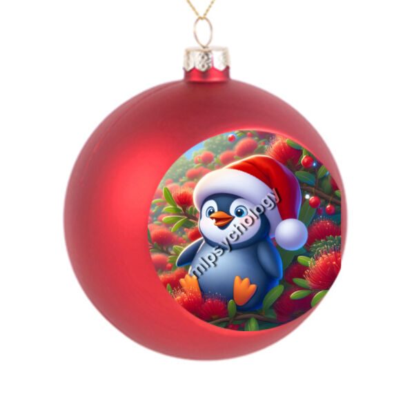Festive Wilderness - Little Blue Penguin - Christmas Ball Ornament  Thumbnail