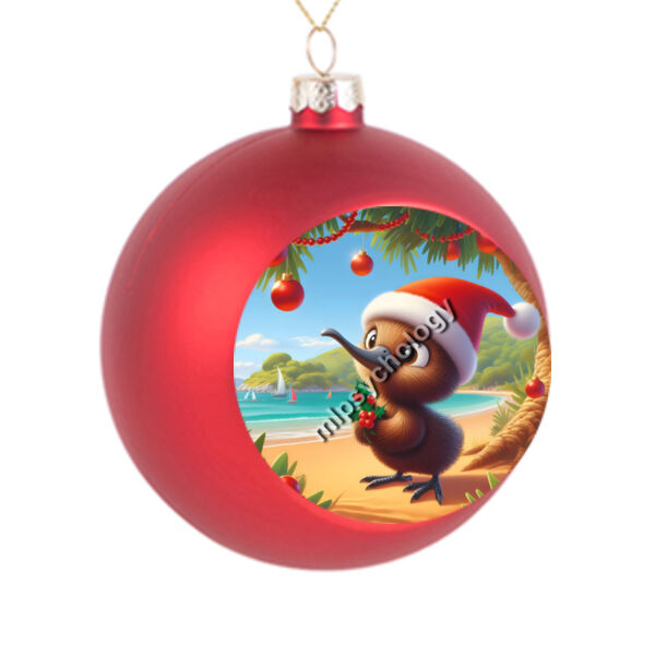 Festive Wilderness - Kiwi (Beach) - Christmas Ball Ornament  - Christmas Ball Ornament Thumbnail