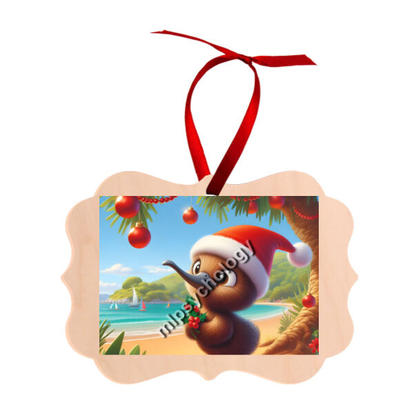 Festive Wilderness -Kiwi (Beach) - Benelux Natural Wood Ornament 5 - Benelux Natural Wood Ornament Thumbnail