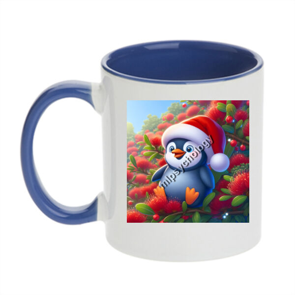 Festive Wilderness - Little Blue Penguin - Inner Coloured Mug Thumbnail