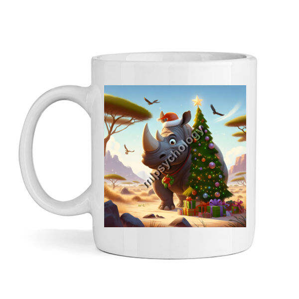 Festive Wilderness - Rhino - Mug Thumbnail
