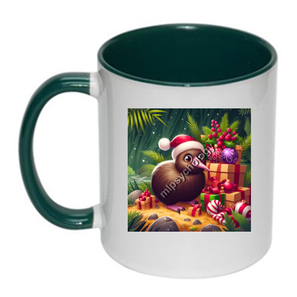 Festive Wilderness - Kiwi (Forest) - Inner Coloured Mug Thumbnail