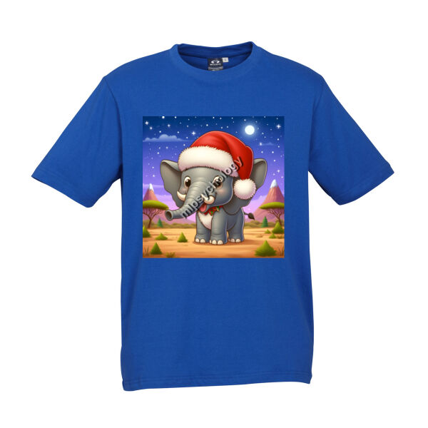 Festive Wilderness - Elephant - C-Force Kids Unisex Classic Tee - Biz Collection Kids Ice Tee Thumbnail