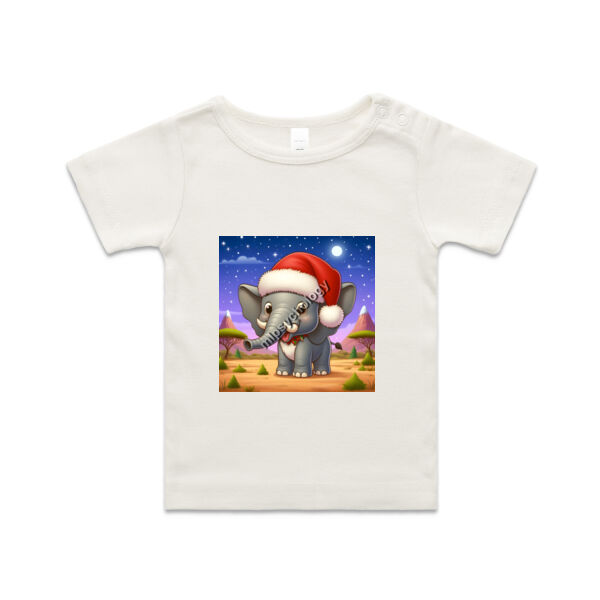 Festive Wilderness - Elephant - C-Force Kids Unisex Classic Tee - AS Colour Organic Infant Wee Tee Thumbnail