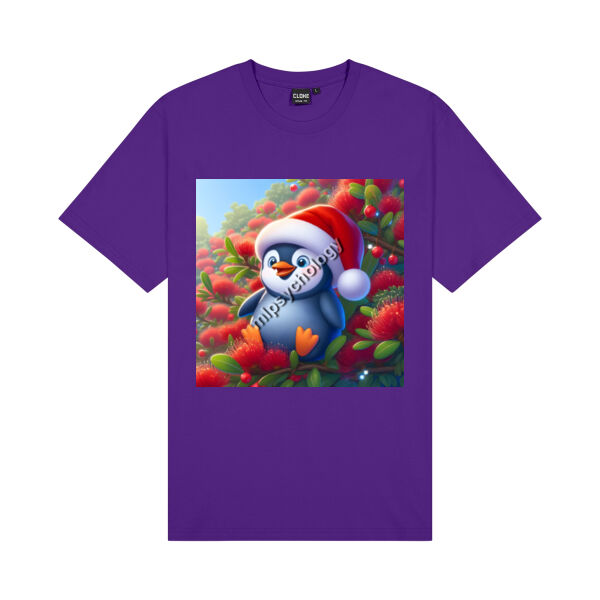 Festive Wilderness - Little Blue Penguin - Cloke Kids Outline Tee Thumbnail