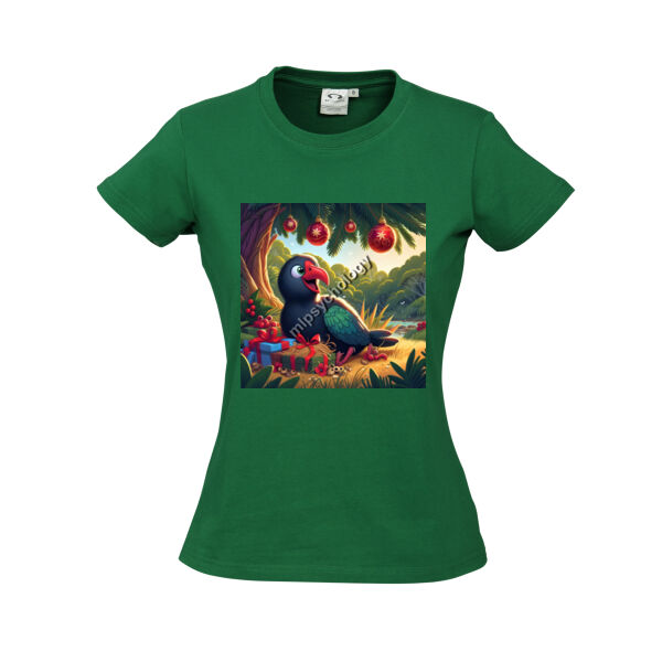 Festive Wilderness - Pukeko  - Biz Collection Ladies Ice Tee Thumbnail