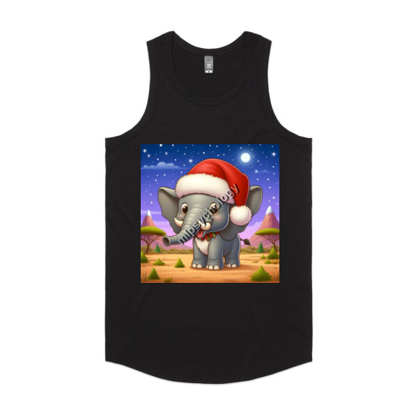 Festive Wilderness - Elephant - AS Colour Mens Authentic Singlet Thumbnail