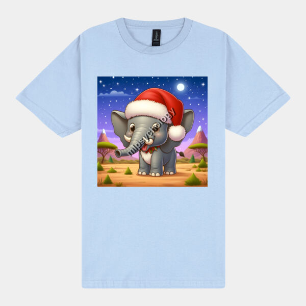 Festive Wilderness - Elephant - Gildan Mens Softstyle Midweight T-Shirt Thumbnail