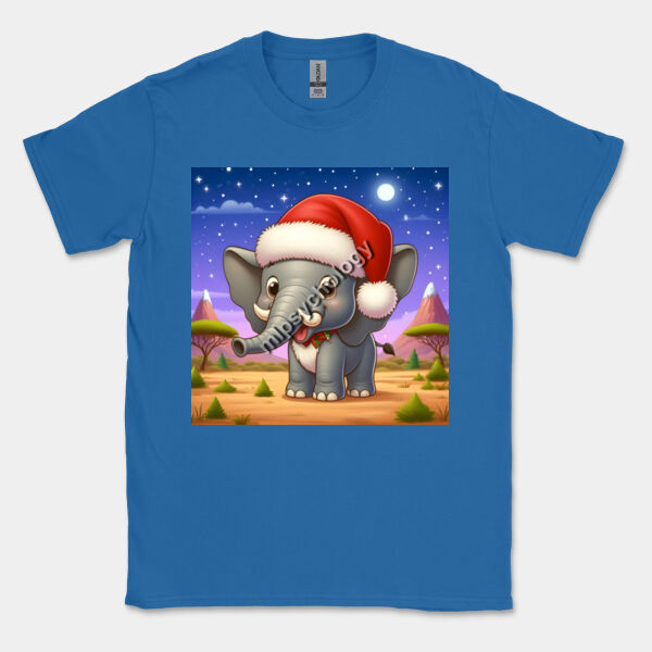 Festive Wilderness - Elephant - Gildan Mens Softstyle T-Shirt Thumbnail