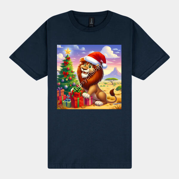 Festive Wilderness -Lion - Gildan Mens Softstyle Midweight T-Shirt Thumbnail