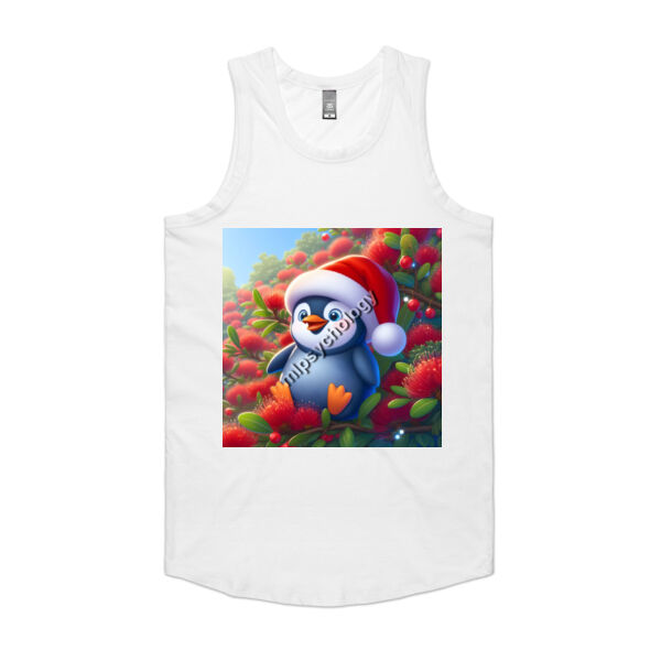 Festive Wilderness - Little Blue Penguin - AS Colour Mens Authentic Singlet Thumbnail