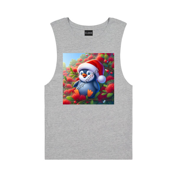Festive Wilderness - Little Blue Penguin - Cloke Mens Big Air Tank Thumbnail