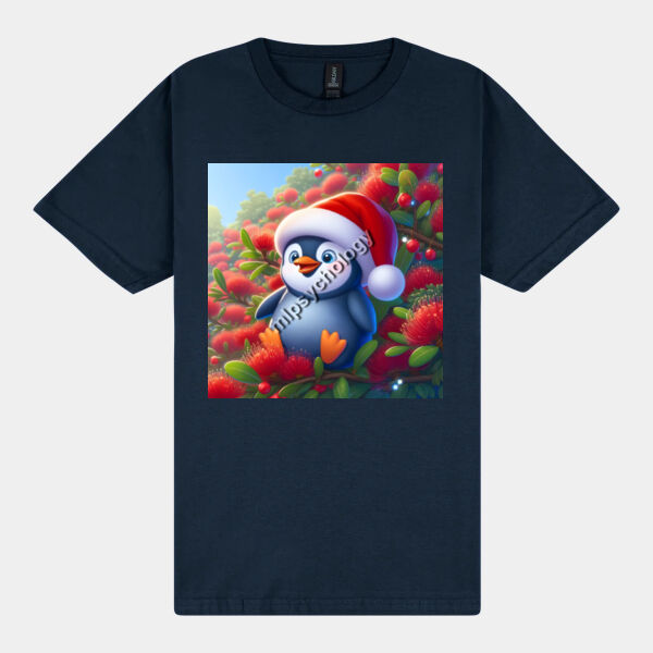 Festive Wilderness - Little Blue Penguin - Gildan Mens Softstyle Midweight T-Shirt Thumbnail
