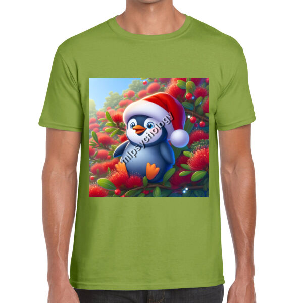 Festive Wilderness - Little Blue Penguin - Gildan Mens Softstyle T-Shirt Thumbnail