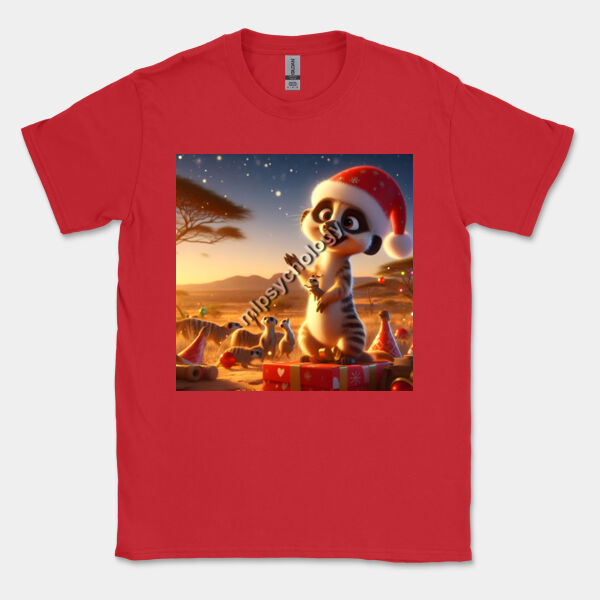 Festive Wilderness - Meerkat - Gildan Mens Softstyle T-Shirt Thumbnail