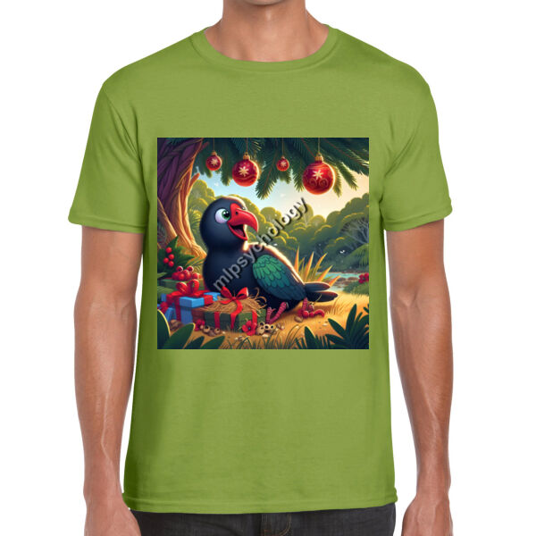 Festive Wilderness - Pukeko  - Gildan Mens Softstyle T-Shirt Thumbnail