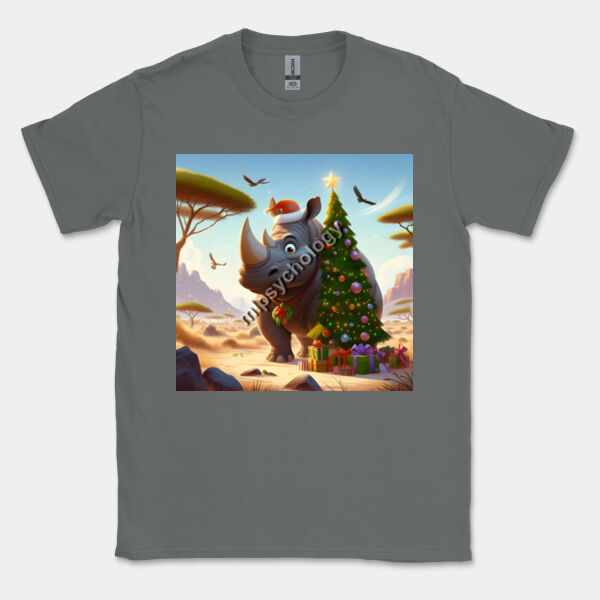 Festive Wilderness - Rhino - Gildan Mens Softstyle T-Shirt Thumbnail