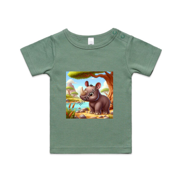 Rhino Romp Safari Dreams - AS Colour Organic Infant Wee Tee Thumbnail