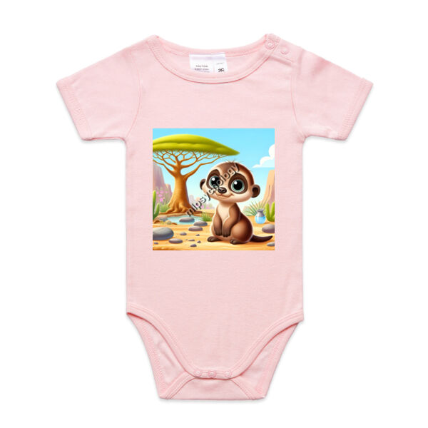 Meerkat Mischief - AS Colour Organic Infant Mini-Me One-Piece Thumbnail
