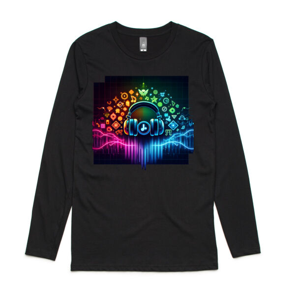 Sound Wave Style - AS Colour Mens Ink Longsleeve Tee Thumbnail