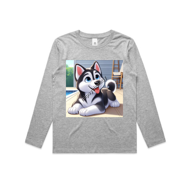 Husky Adventure - AS Colour Kids Longsleeve Tee - AS Colour Kids Longsleeve Tee Thumbnail