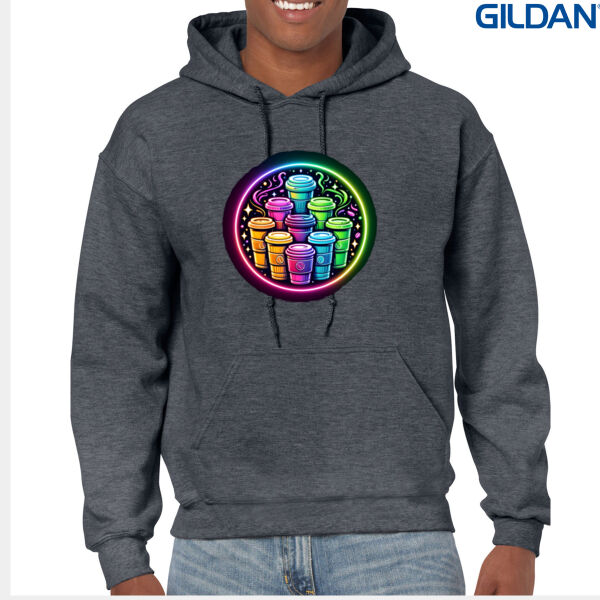 Fueled By Coffee - Cloke Mens Edge Pullover Hoodie - Gildan Heavy Blend Adult Hooded Sweatshirt Thumbnail